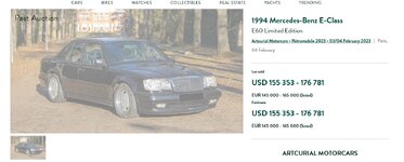 ArtCurial Paris Febr 2023 Mercedes E60 Limited NOT SOLD estimated price (2).jpg